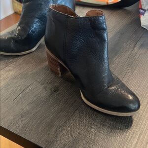 Franco Sarto Black Leather Ankle Booties